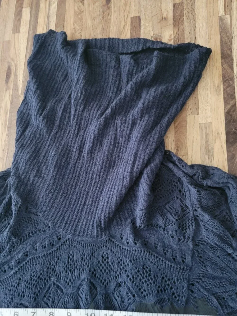 BKE from The Buckle Cowl Neck Open Weave/Crochet Long Sleeve Boho Sweater